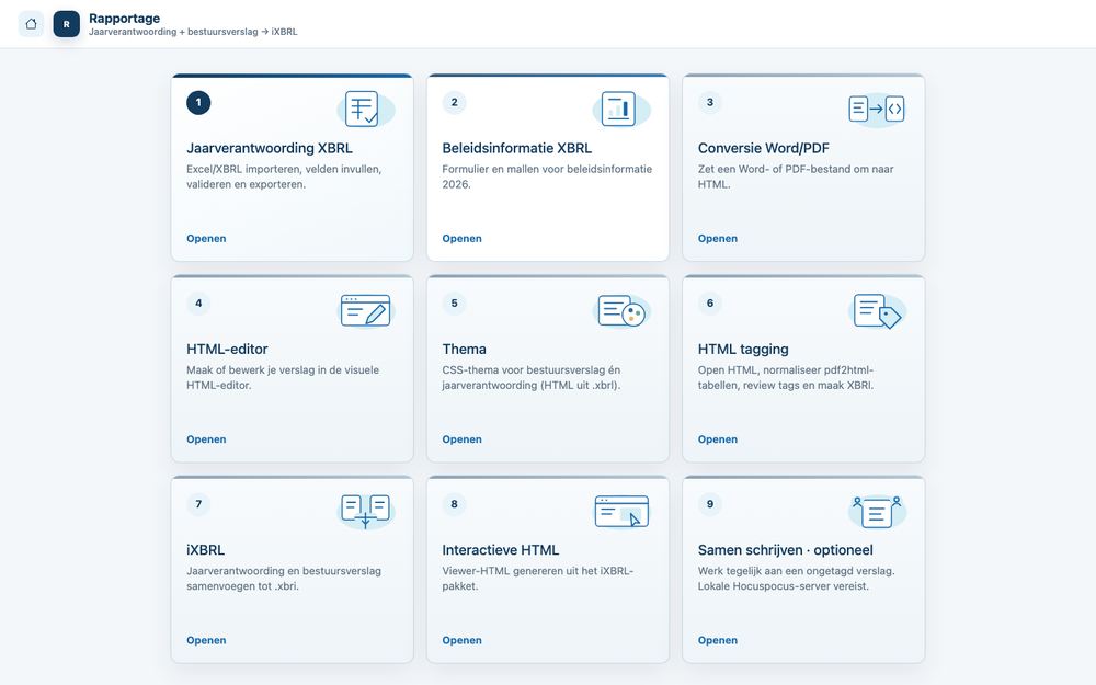 OCW iXBRL reporting – overview of the 9 steps from annual report to iXBRL
